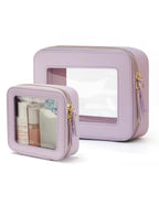 Clear Makeup Bag with Zipper (Purple / Mini & Medium)