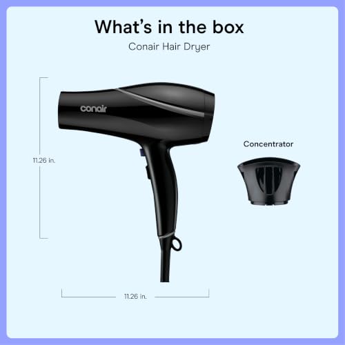 Hair Dryer with Concentrator Attachment (1 Count (Pack of 1))