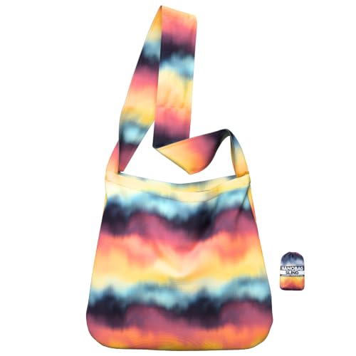 Sling 19L Foldable Packable Crossbody Grocery Bag for Men & Women (Clouds)