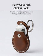Horween Leather Keychain Holder for AirTag (Havanna Brown)