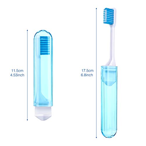 4 Pcs Travel Toothbrush Mini Foldable with Case (Bright Color)