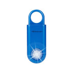 130db Personal Safety Alarm with Ultra Bright Strobe Light. Blue (Blue / Button cell)