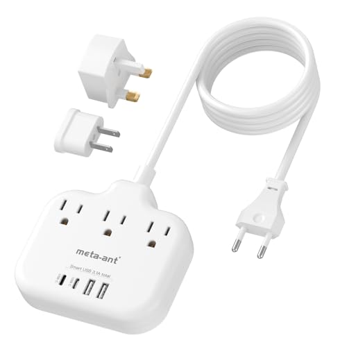 European Travel Plug Adapter (Type C/G/A-Most Countries-5FT)