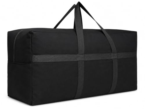 Extra Large Canvas Storage Duffle Bag (370L - 56"l x 15"w x 27"h / Canvas Black)