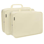 Compression Packing Cubes Travel Packing Suitcase Organizer Bags (Beige / Large)
