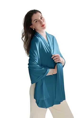 Shawl Wraps for Women (05 Classic Jersey Peacock Blue)