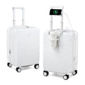 Hard Shell Suitcases 20 Inch Carry on Luggage with Wheels (White / Expandable 20 Inch)
