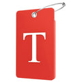 2 Pack Initial Luggage Tags for Suitcases Airplane Travel Essentials (Large T / Red)