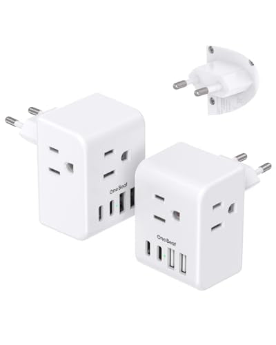 2 Pack European Travel Plug Adapter