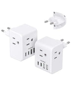 2 Pack European Travel Plug Adapter