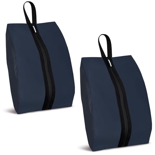 Shoe Bags for Travel (Navy Blue-lan / 16.5 × 9.8 Inches | 2-Pack)