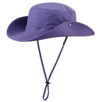 Outdoor Sun Hat for Women UPF 50+ Fishing Hiking Gardening Hat Breathable Mesh Cowboy Hat Summer Beach Hat Purple (Large / Purple)