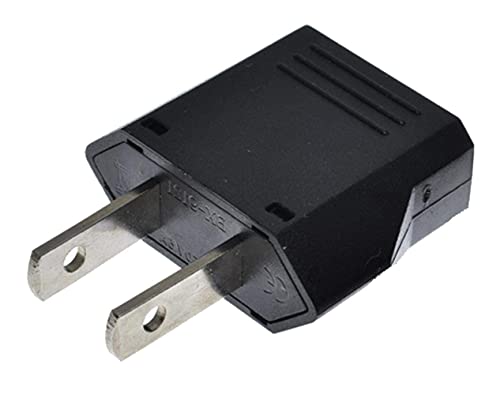 European to US Plug Adapter (1 Pack | Black)
