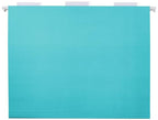 Hanging File Folders with Adjustable Tabs for Document Organization (Aqua / Letter)
