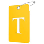 2 Pack Initial Luggage Tags for Suitcases Airplane Travel Essentials (Large T / Yellow)