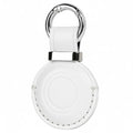 1 Pack Genuine Leather Handcrafted for Airtag Holder Keychain (B6-White)
