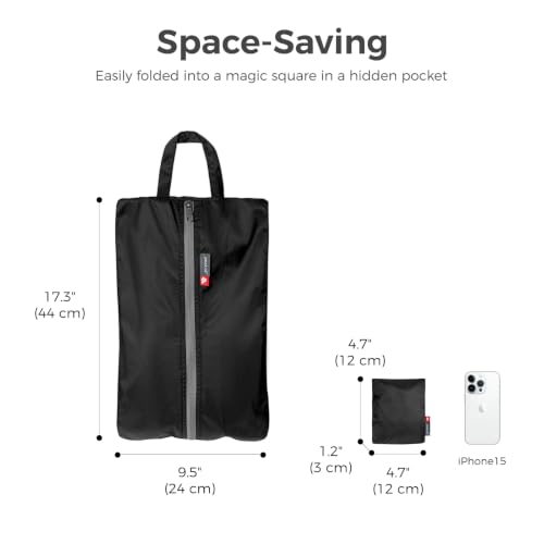Foldable Shoe Bag for Travel (Black / Foldable-Plus)