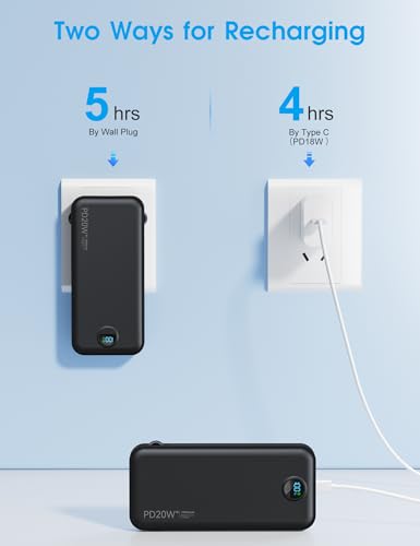 Portable Charger 10000mAh PD20W w (Matte Black)