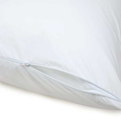 Down Alternative Bed Pillows and Pillow Protector Case Set (Standard (2 Pillows + 2 Protectors) / Medium)