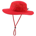 UPF50+ Sun Protection Hat Outdoor Bucket Hat for Fishing Hiking Gardening Safari Sailing Wide Brim Mesh Sun Hat for Men Women Beach Hat Red (One Size / Red)