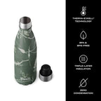 Stainless Steel Water Bottle 17 ounces Green Foliage Triple Layered Vacuum Insulated Containers Keeps Drinks Cold for 36 Hours and Hot for 18 Perfect for On the Go (Green Foliage / 17 Ounces / Water Bottle)