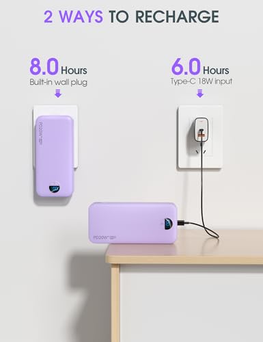 Portable Charger 20000mAh PD20W w (Violet)