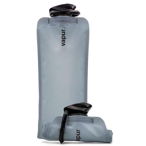 Collapsible Water Bottle with Carabiner (Graphite Grey / 34 Ounces)