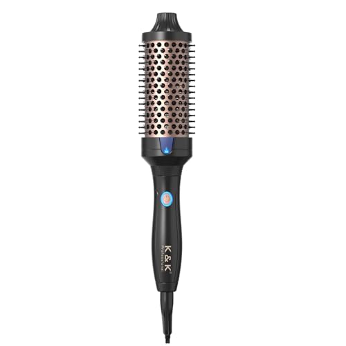 1.77 Inch Heated Curling Brush with Ceramic Tourmaline Ionic Technology for Volumizing and Loose Curls (1.77 Inch / Black)