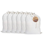 LFH Home Cotton Rich Large Laundry Bag with Handle (20”x30” (Pack of 6) / White)