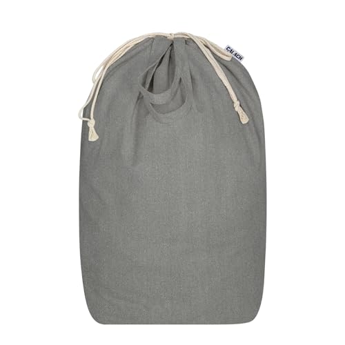 Canvas Laundry Bag with Handles & Square Base (Gray | Square Base / 13.8"Wx13.8"Depthx27.6"H)