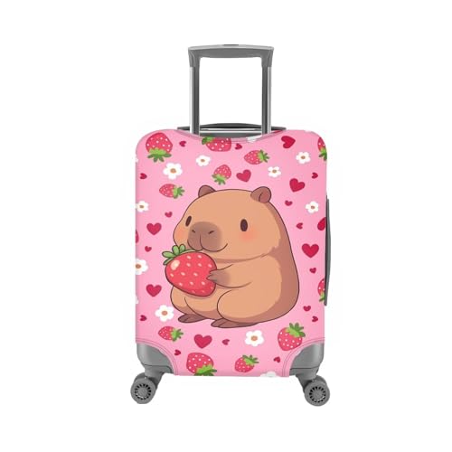Sweet Strawberry Suitcase Cover (L(for 26-29 inch luggage) / Sweet Strawberry Capybara)