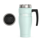 Stainless King Travel Mug with Handle (Matte Light Blue / 16 Ounces / Handle)