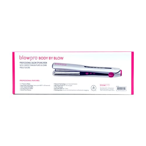 Body by Blow Professional Salon Titanium Styling Iron 1" Titanium Plates with Teeth