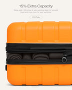 Luggage Set 3 Piece Lightweight Durable Hardshell (Tangerine)