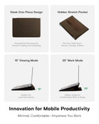 Laptop Carry Sleeve with Stand &Smart Storage for 14" Laptop for Work (Coffee / 14 Inch)