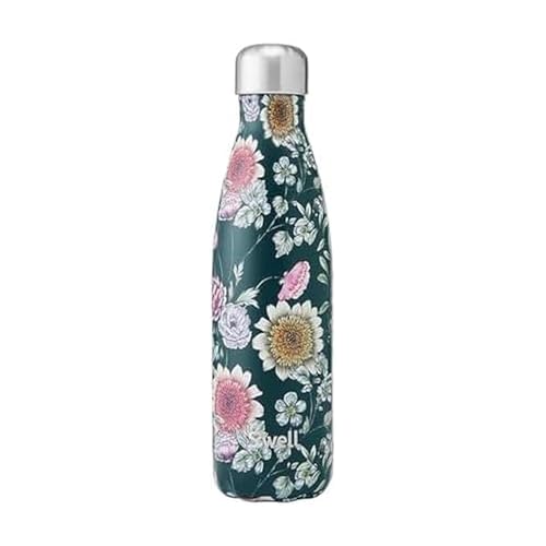 Stainless Steel Water Bottle (Midnight Botanical / 17 Ounces)