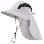 UPF 50+ Wide Brim Bucket Sun Hat with Neck Flap for Men Women UV Protection for Fishing Gardening Hiking Beach Safari Light Grey (Light Grey)