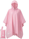 Hooded Rain Poncho for Adults (Pink-basic)