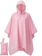Hooded Rain Poncho for Adults (Pink-basic)