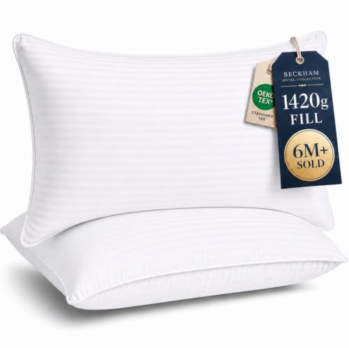 Bed Pillows King Size Set of 2 (King / White)