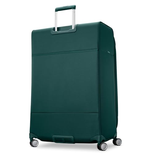 UpLIFT Lightweight Large Checked Softside Luggage with Spinner Wheels (Large Checked / Emerald Green)