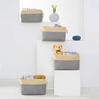 Storage Basket for Organizing (Gold&Grey / 2PCS/Large - 15.7Lx11.8Wx8.3H)