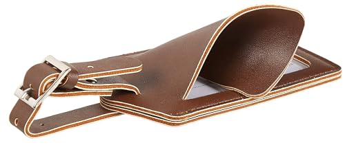 12 Pack Leather Luggage Tags for Suitcases Travel Tag (Brown)