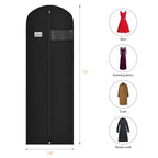 72 Inch Dress Bags for Gowns (Black / 72'' - 3PCS)