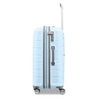 Freeform 24 Inch Medium Luggage with Dual 360° Spinner Wheels (Checked-Medium Spinner / Sky Blue)