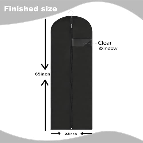 Dress Bags for Gowns Long (Black / 65''- 2 Pack)