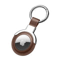 Compatible with AirTag Case Airtag Keyring Leather Protective Case AirTags Loop Holder Air Tags Protective Cover Airtag Key Chain Loop Holders for Luggage Dog Cat Pet Collar (Brown)