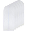 Garment Bag Clear for Long Dress 24'' x 60'' Zippered Garment Bags for Hanging Clothes White Breathable Full Zipper Dust Cover for Clothes Storage Closet Pack Of 6 (24'' x 60''/6 Pack / White-Translucent)