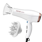 Double Ceramic Hair Dryer with Diffuser & Concentrator (White With Diffuser & Concentrator)