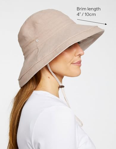 Women's Holiday Sun Hat UPF 50+ (Small-Medium / Natural/Beige)